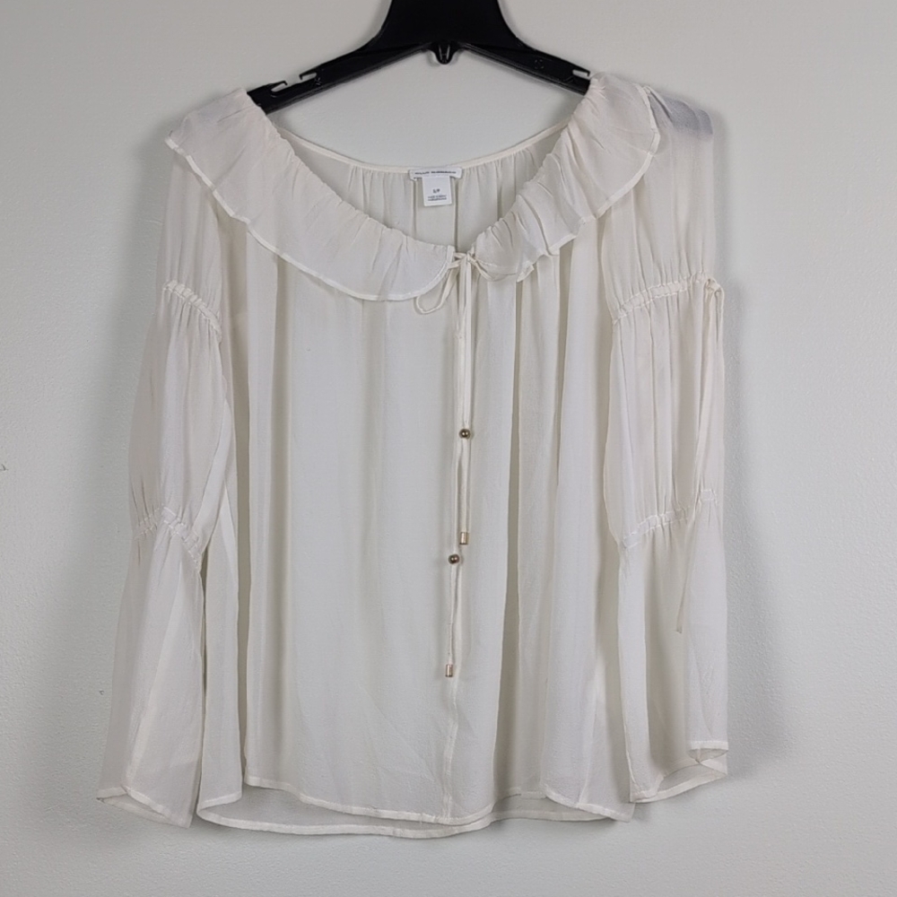 Club Monaco Cream 100% Silk Women's Blouse